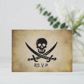 Pirate Wedding RSVP Response Card Karte (Stehend Vorderseite)
