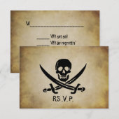 Pirate Wedding RSVP Response Card Karte (Vorne/Hinten)