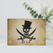 Pirate Wedding RSVP Response Card Karte (Stehend Vorderseite)