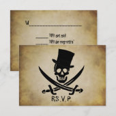 Pirate Wedding RSVP Response Card Karte (Vorne/Hinten)