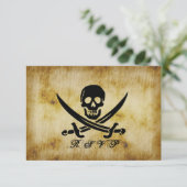 Pirate Wedding RSVP Response Card Karte (Stehend Vorderseite)