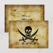 Pirate Wedding RSVP Response Card Karte (Vorne/Hinten)