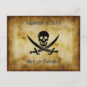 Pirate Wedding Save the Date Postcard Ankündigungspostkarte