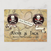 Pirate Wedding "Save the Date" Postkarte (Vorderseite)