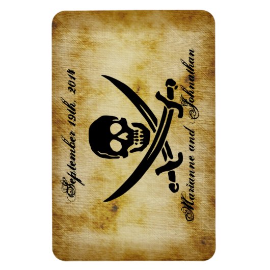 Pirate Wedding Save the Date Souvenir Magnet (Vertikal)