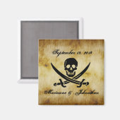 Pirate Wedding Save the Date Souvenir Magnet (Vorderseite/Rückseite)