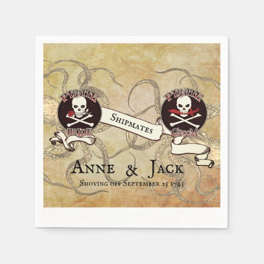 Pirate Wedding Serviette (Vorderseite)