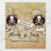 Pirate Wedding Weinetikett (Einzelnes Label)