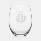 Pirate Weinglas Drei Blätter zum Windsurfen Weinglas Ohne Stiel (Rückseite)