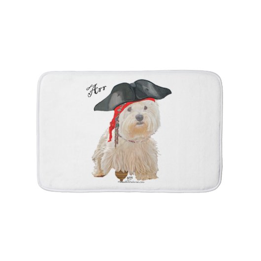 Pirate Westie Badematte (Vorderseite)