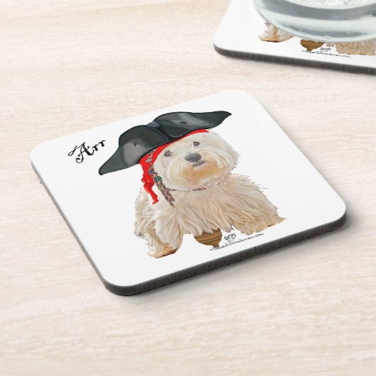 Pirate Westie Getränkeuntersetzer (Linke Seite)