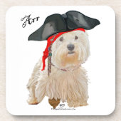 Pirate Westie Getränkeuntersetzer (Vorderseite)