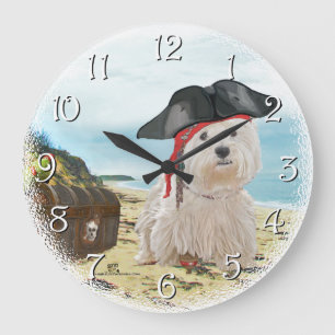 Pirate Westie Große Wanduhr