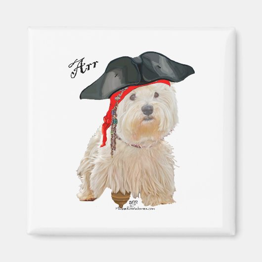 Pirate Westie Magnet (Vorne)