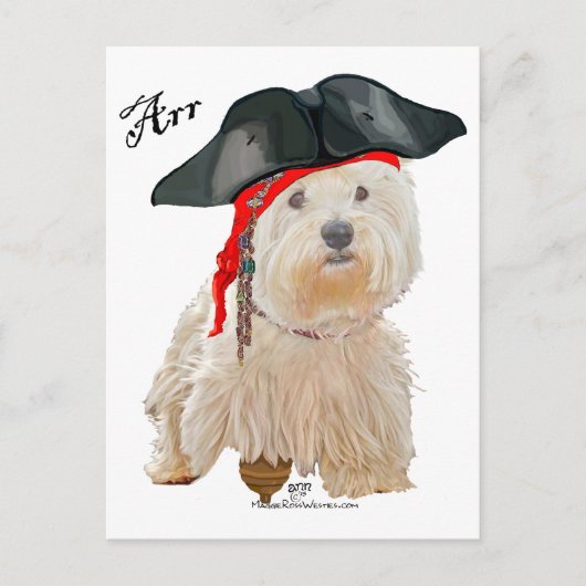 Pirate Westie Postkarte (Vorderseite)