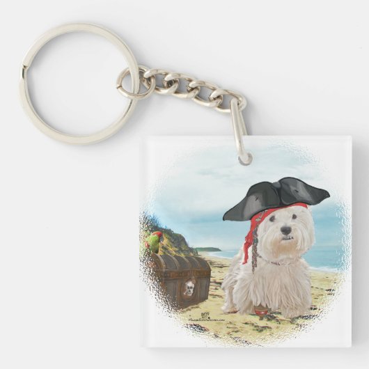 Pirate Westie Schlüsselanhänger (Vorderseite)