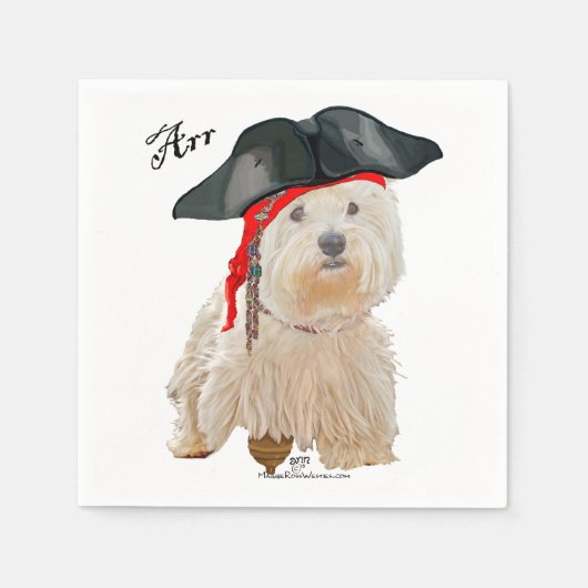 Pirate Westie Serviette (Vorderseite)