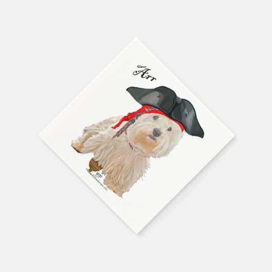 Pirate Westie Serviette (Ecke)