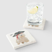 Pirate Westie Steinuntersetzer (Seitenansicht)