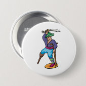 Pirate with Peg Leg and Sword Button (Vorne & Hinten)