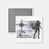 Pirate Woman mit Rough Waters Designs Magnet (Vorderseite/Rückseite)