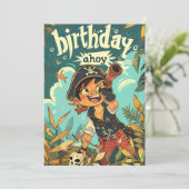 Pirate zum Geburtstag! Einladung (Stehend Vorderseite)