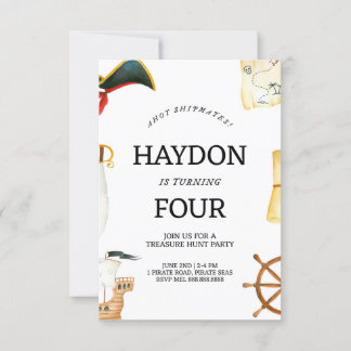 Pirate zum Geburtstag Einladung für Kinder