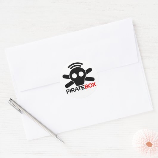 PirateBox Logo Runder Aufkleber (Umschlag)