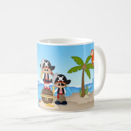 Piraten-Abenteuer-Klinge-Schatz-Tasse Kaffeetasse (VorderseiteRechts)