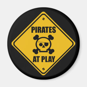 Piraten am Spiel-Zeichen - Magnet