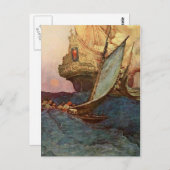 Piraten auf See Postkarte (Vorne/Hinten)