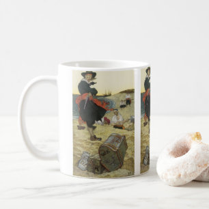 Piraten aus alter Zeit, William Kidd vergräbt eine Kaffeetasse