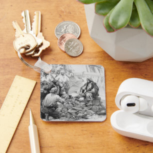 Piraten aus alter Zeit zählen ihre Schätze und Beu Schlüsselanhänger