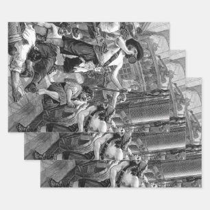 Piraten aus der Vergangenheit, die auf dem Schiff  Geschenkpapier Set