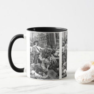 Piraten aus der Vergangenheit, die auf dem Schiff Tasse