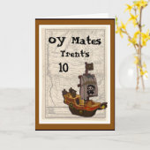 Piraten-Boots-und Karten-Geburtstag Karte (Gelbe Blume)