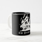 Piraten-Bucht-Tassen-Schwarzversion Zweifarbige Tasse (Vorderseite Links)