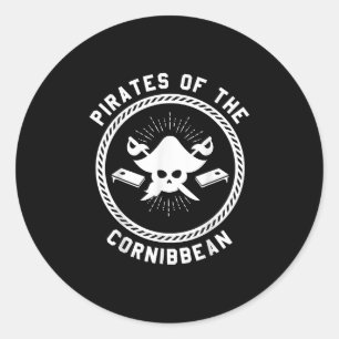 Piraten der Karibik Team Cornhole Runder Aufkleber