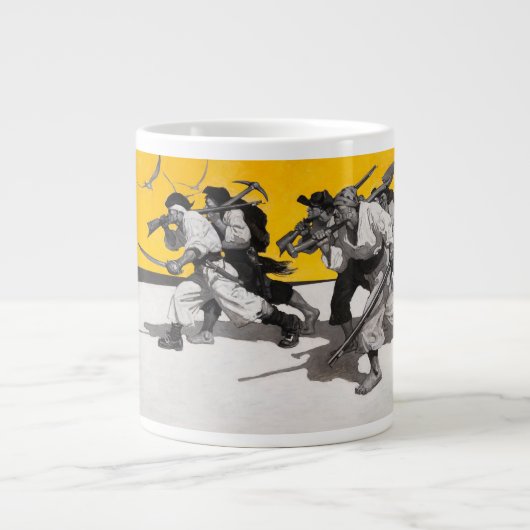 Piraten, die nach begrabenem Schatz suchen Jumbo-Tasse (Vorderseite)