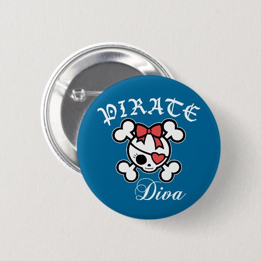 Piraten-Diva Button (Vorne & Hinten)