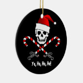 Piraten-Flagge Yo Ho Ho Sankt Weihnachtsverzierung Keramikornament (Rechts)
