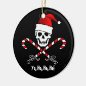 Piraten-Flagge Yo Ho Ho Sankt Weihnachtsverzierung Keramikornament (Links)