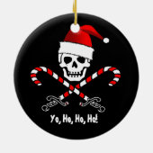 Piraten-Flagge Yo Ho Ho Sankt Weihnachtsverzierung Keramikornament (Hinten)