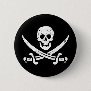 Piraten-Flaggen-Piratenflagge Johns Rackham Button