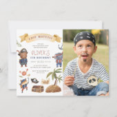 Piraten Foto Geburtstagsparty Einladung (Vorderseite)