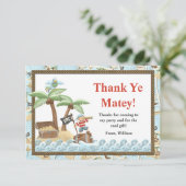 Piraten-Geburtstag danken Ihnen zu kardieren Dankeskarte (Stehend Vorderseite)
