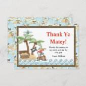 Piraten-Geburtstag danken Ihnen zu kardieren Dankeskarte (Vorne/Hinten)