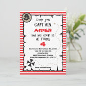 Piraten-Geburtstags-Einladung Einladung (Stehend Vorderseite)