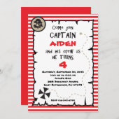 Piraten-Geburtstags-Einladung Einladung (Vorne/Hinten)