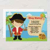 Piraten-Geburtstags-Party Einladung (Vorne/Hinten)